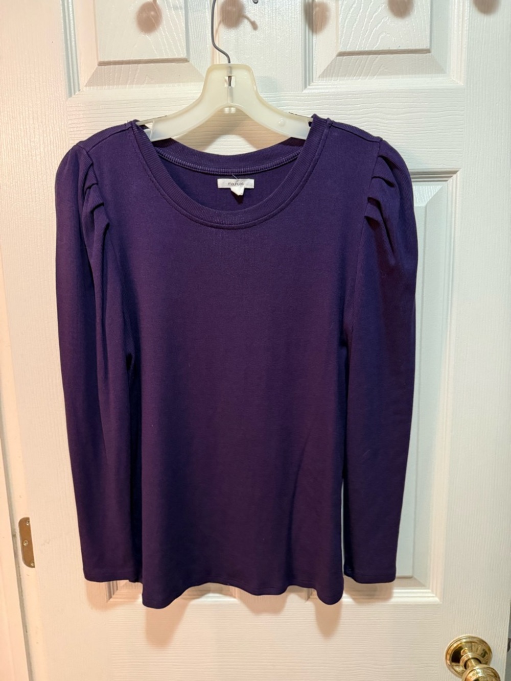 Maurice’s Purple Women's Long-Sleeve Puff Shoulder Top size small